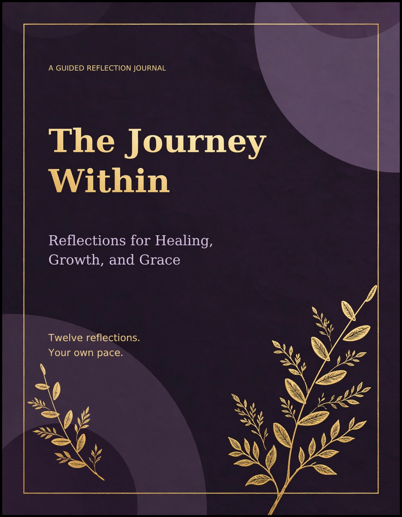 Deep plum and gold cover of The Journey Within guided journal by Gail A. Burton, CLC